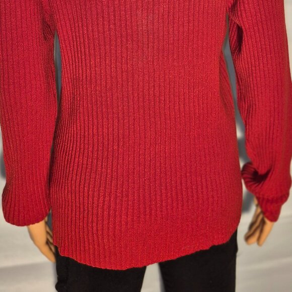 WORTHINGTON Very Pretty Channeled Turtleneck sweater, Red in size Medium - Picture 8 of 16